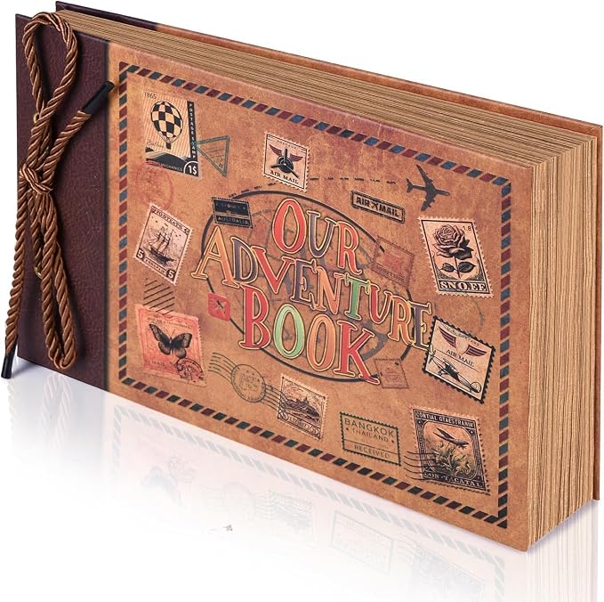 Adventure Book Diary Photo Scrapbook, Adventure Wedding Planning Book with Embossed Cover,Inspired by the 'Up' Saga, Ideal for Memories,Weddings,Traveling,Birthdays,Christmas,Newly Engaged Couples