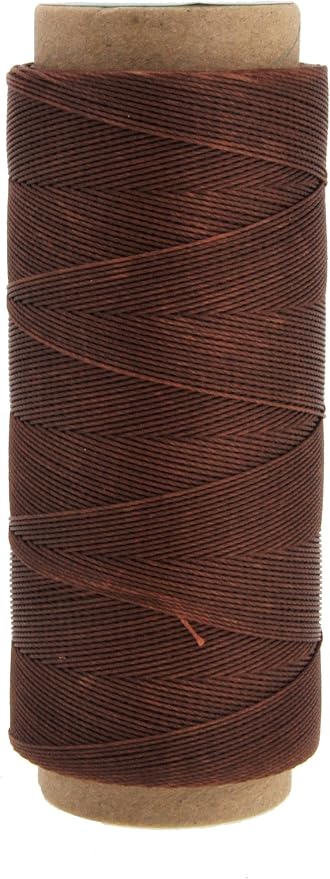 Mandala Crafts 200M 0.45mm Russet Brown Leather Sewing Round Waxed Thread