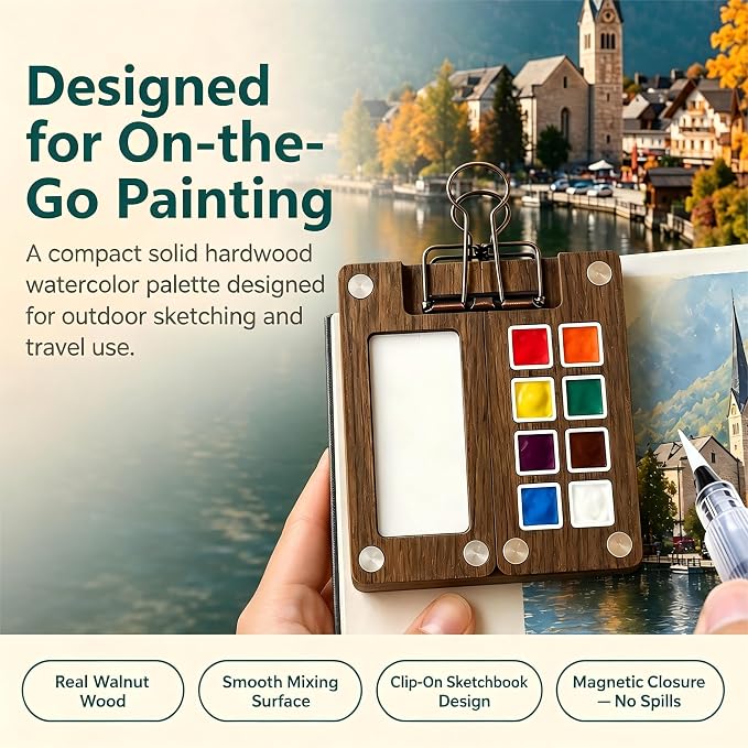 Mini Watercolor Paint Set, Travel Paint Set with 24 Colors