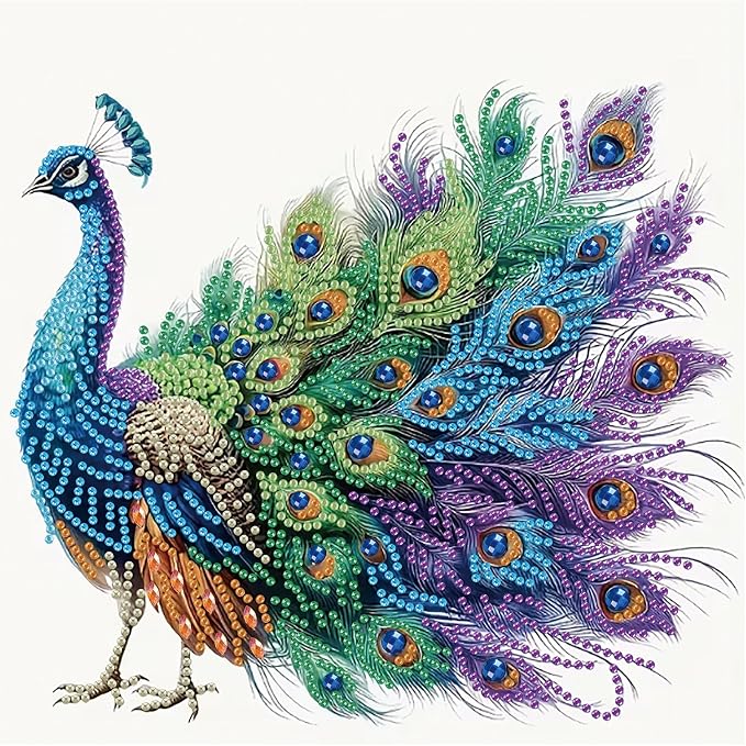 Peacock Diamond Art Kits for Adults Special Shape Diamond Painting