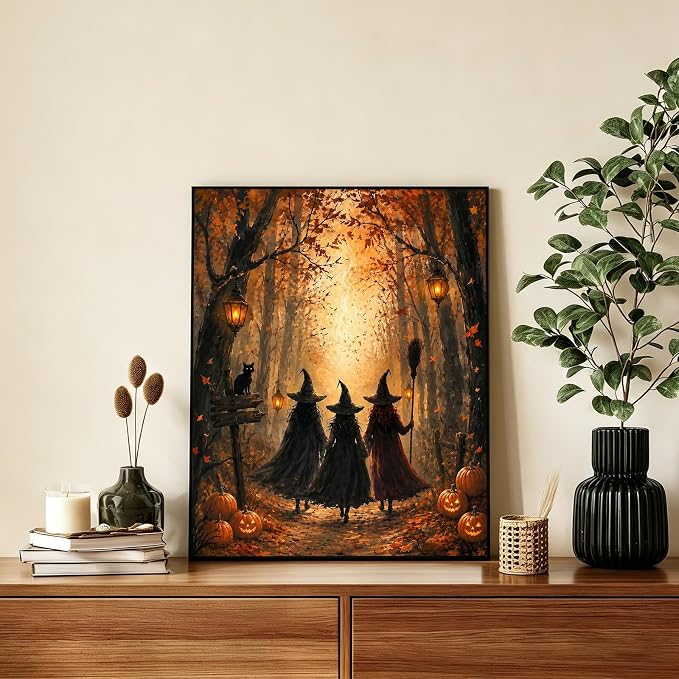 AUKELHJ Paint by Numbers Kit for Adults Beginner, Halloween, 16X20 Inch | Paint by Number for Adults, Beginner Friendly, High-Definition Color Canvas, Stress Relief, Home Decor, Gifts, Unframed