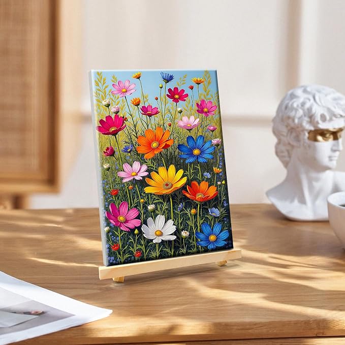YOYA Framed Paint by Numbers Kit for Adults, Flowers, 8x12 Inch