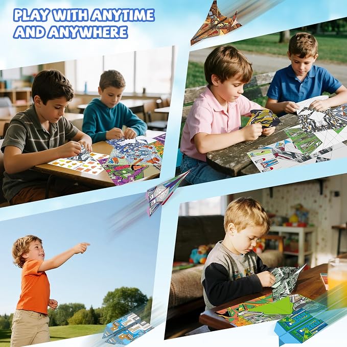Elfew Paper Airplane Kit for Kids Ages 6-8 8-12, Kids Craft Activity Kit