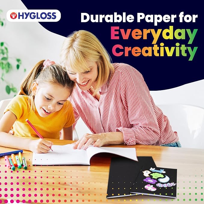 Hygloss Blank Books - Bulk 50 Pack – 4.25" x 5.5" A6 Black Paperback Blank Books for Kids to Write Stories, Doodle, Arts & Crafts – Plain Drawing Sketchbook, Unlined Journal, Notebook Without Lines