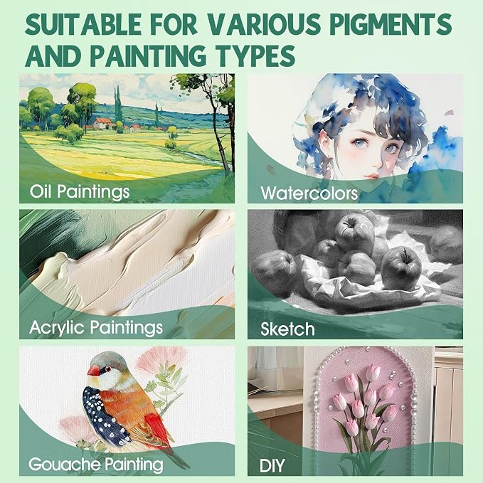 ESRICH 18x24 Inch Stretched Canvas for Painting, 10Pack Large Canvas for Painting, Primed Acid-Free Cotton Blank Canvases, Art Paint Canvases for Oil, Watercolor, Acrylic Paint, Gouache.