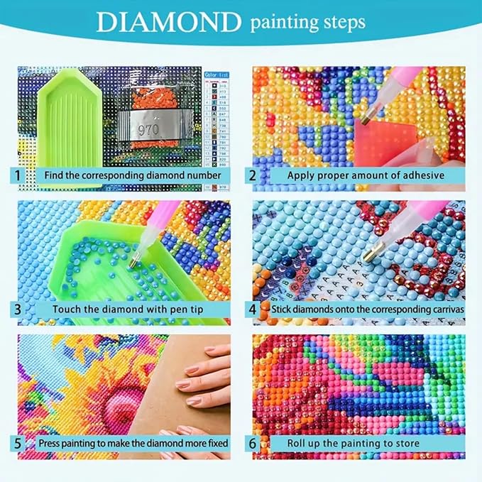 5D Diamond Painting Kits for Adults,Sunset Landscape Beach Diamond Art Kits | Full Drill Round Gem Art Paint by Diamonds Dots Crafts Kits for Home Wall Decor 13.7x13.7inch