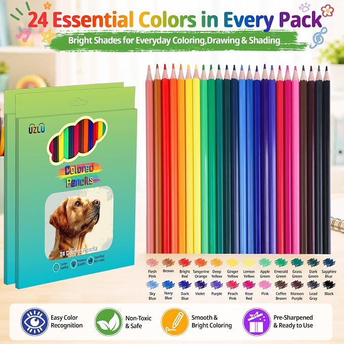 720 Count Colored Pencils Bulk, 30 Packs Colored Pencils, 24 Colors Pre-sharpened Coloring Pencils for Adults, Bulk School Supplies for Teachers, Classroom Prizes, Drawing Sketching Shading