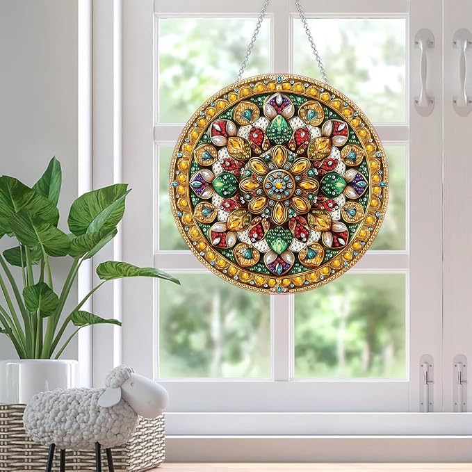 SKRYUIE Flower Hanging Pearl Diamond Art Kits for Adults Suncatcher A20