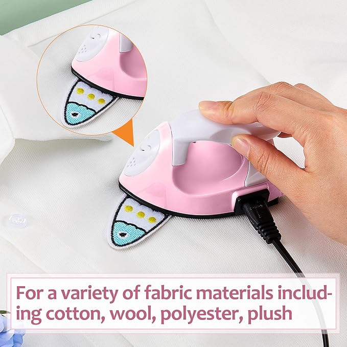 Honoson Mini Craft Iron with Charging Base Tiny,Light Pink