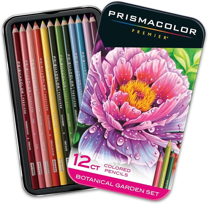 Prismacolor Premier Colored Pencils,Soft Core,Botanical Garden Set,- Adult Coloring,Drawing,Creative,Art Supplies,12 Count (Pack of 12)