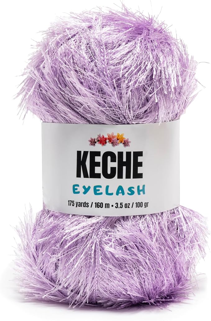 Eyelash Fun Fur Yarn - Premium Soft Crochet Yarn DIY Hand Knitting 100% Polyester 175 Yds 3.53 Oz - Lilac
