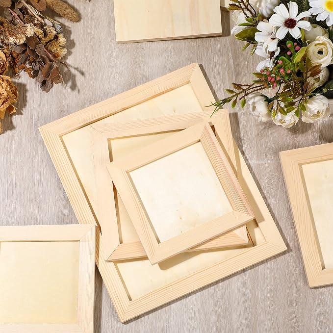 Youyole 12 Pack 3 Sizes Unfinished Wood Canvas Panels Kit