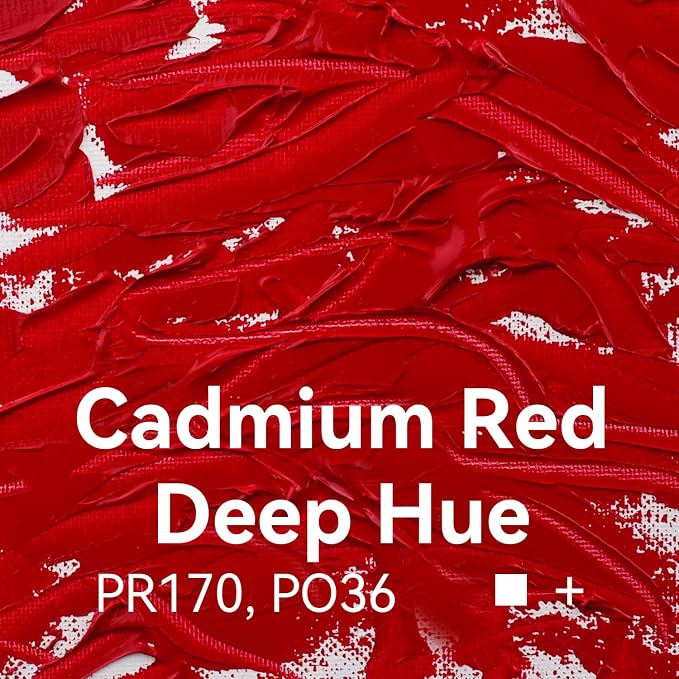 PHOENIX Cadmium Red Deep Hue Oil Paint - 200ml / 6.75 Fl oz. | Single Large Tube Artist Quality Oil Based Paint for Professionals