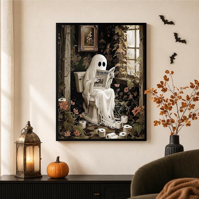 Halloween Ghost Paint by Numbers Kit for Adults, 16x20 inch | DIY Painting Kits Crafts for Adults, Relieve Stress, Frame Canvas, Wooden Easel, Gift Box, Home Wall Decor