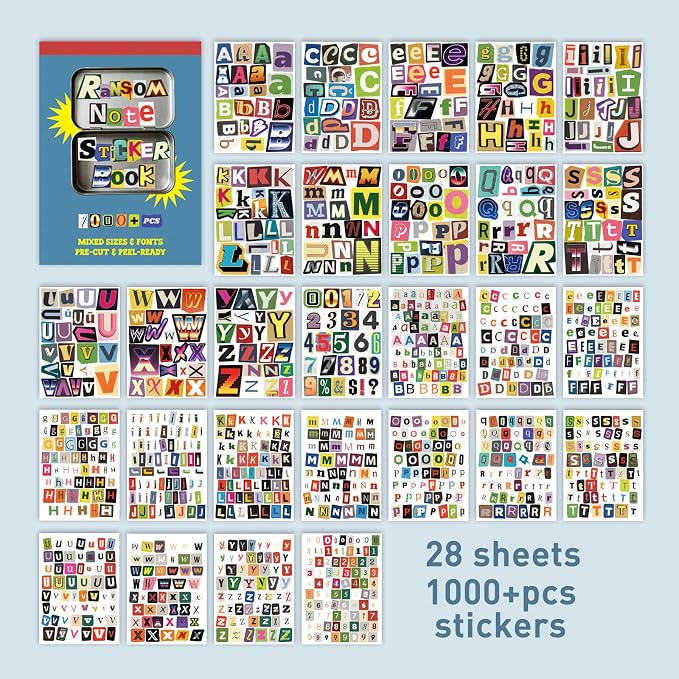Ransom Note Sticker Book Vintage Alphabet Letter Scrapbook Supplies
