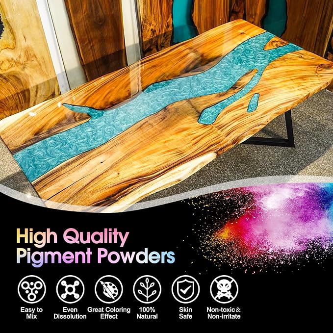 Mica Powder 12 Colors Pearlescent Pigment - for Resin Epoxy, Soap Making, Nail Polish, Lip Gloss, Eye Shadow, Bath Bomb, Slime & Candle - 10g Each Bottle (Basic Color Series)