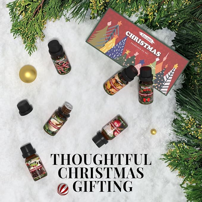 SALKING Christmas Fragrance Oils, Essential Oils Set for Diffuser for Home