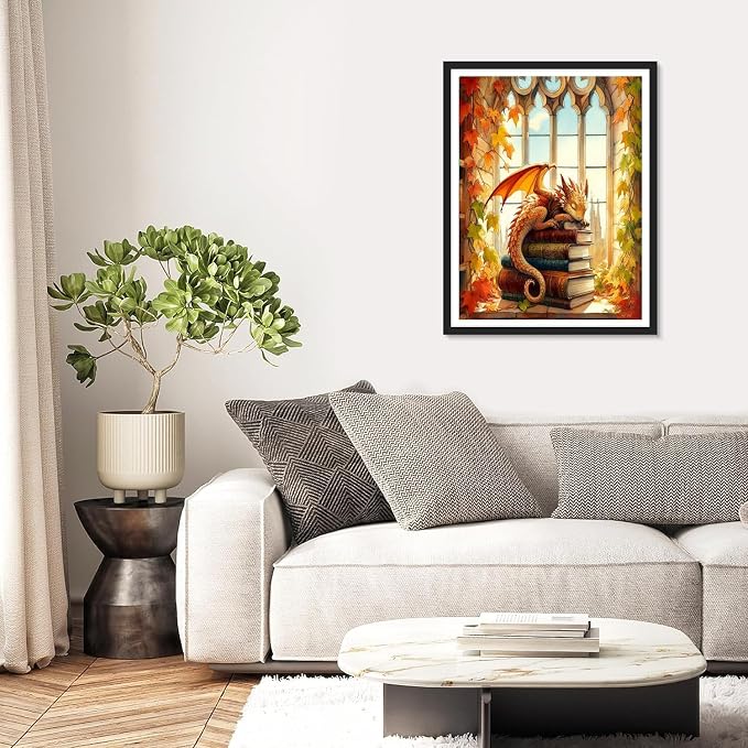 ijbnhd Dragon Diamond Art Kits for Adults 12x16in