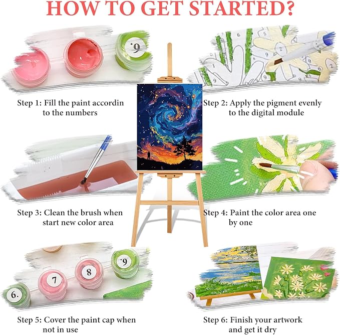 Paint by Numbers Kit for Adults Beginner, Fantasy Night Sky, 16x20 Inch