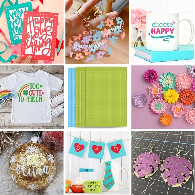 6 Pack Cutting Mats 8.5x12in Compatible Cricut Joy Xtra Reusable Sticky Grip Cricket Cut Mats (Light, Standard) for Crafts, Quilting, Sewing