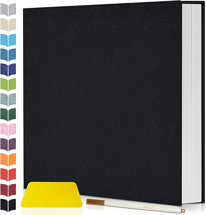 Artfeel Photo Album Self Adhesive Scrapbook,120 Pages Large Photo Book for 4x6,5x7,8x10 Pictures,DIY Album for Baby Wedding Family Travel Birthday,with Metallic Pen and Scraper