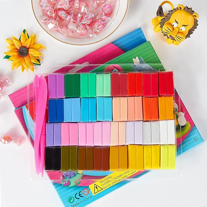 CiaraQ Polymer Clay Kit, Mini Modeling Clay Set | for Kids/Beginners/Artist, 32 Colors