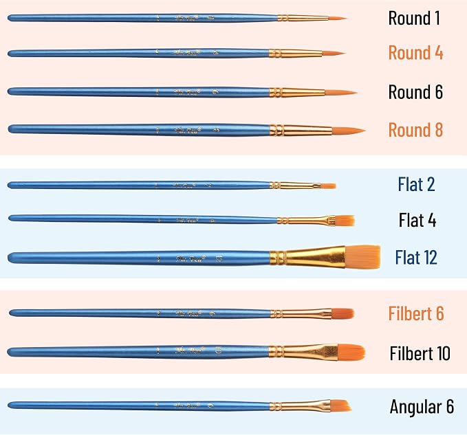 Mr. Pen- Acrylic Paint Brushes Set, 30 Pack, Round & Pointed Tip