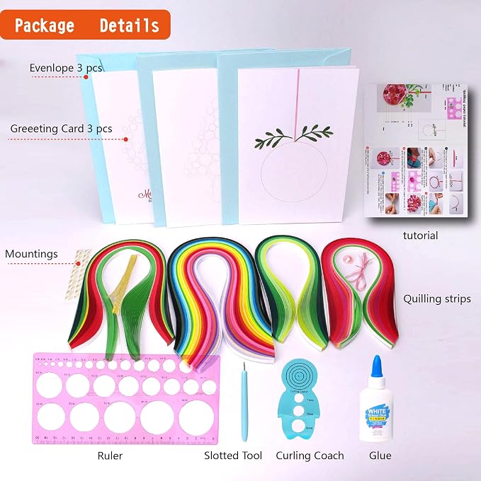 ACADOIT DIY Christmas Card Making Kit with Quilling Tools for Adult and Unsuitable for Children