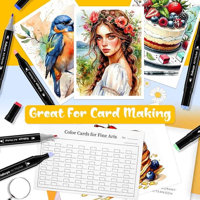 80 Colors Alcohol Markers Set - Art Markers Dual Tips Blender for Drawing | Fine Tip Marker for Sketching Coloring Artist Pens - Professional Permanent Sketch Illustration Markers for Kids Adult