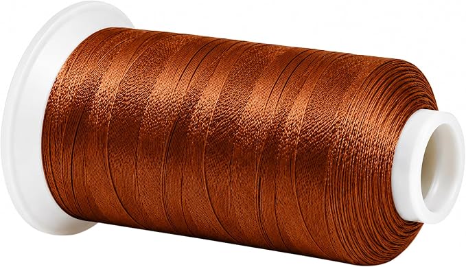 Mandala Crafts Copper Brown Tex 70 Upholstery Polyester Heavy Duty Thread | 1500 Yds T70 UV Resistant Strong Thread for Leather Sewing, Marine, Drapery, Jeans, Hair Weaving & Extension, Outdoor