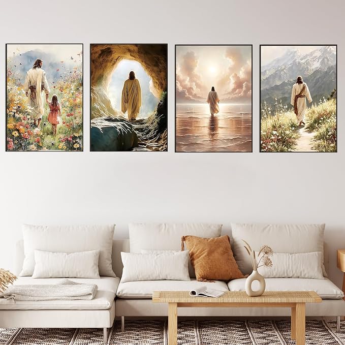 3 Pack Jesus Paint by Numbers Kit for Adults Beginner (Without Frame) | Paint by Number Kits on Canvas DIY Acrylic Oil Easy Painting by Numbers for Home Wall Decor Gift12X16 in