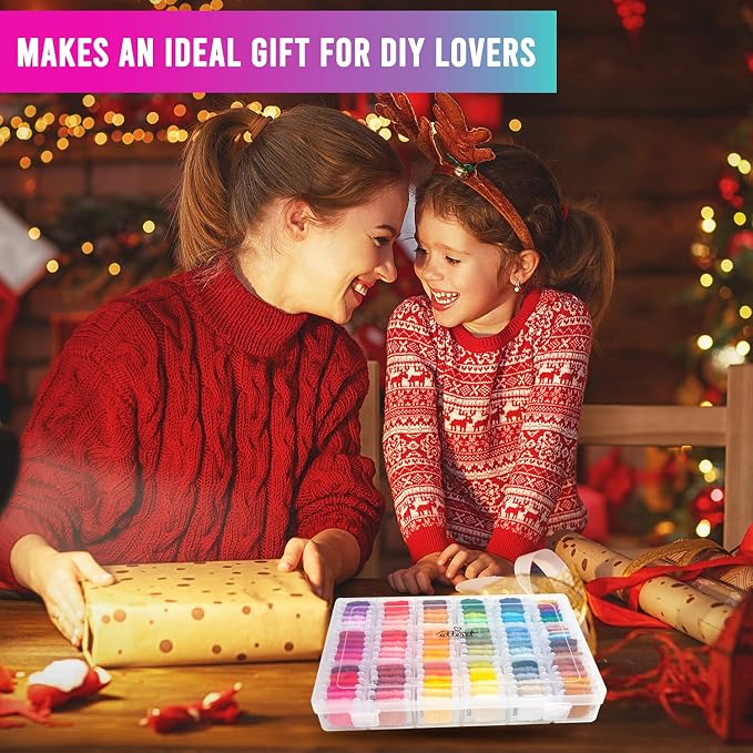 108 Color Embroidery Floss Kit, Cross Stitch Thread Storage Box