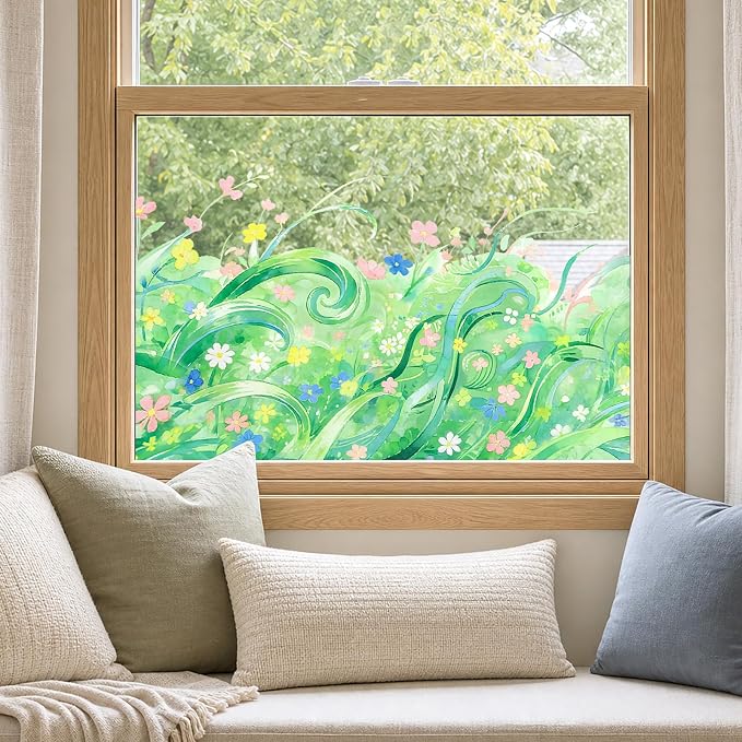 ADD.HERES Stained Glass Window Film, Window Film Decorative, 17.5 x 78.7 in