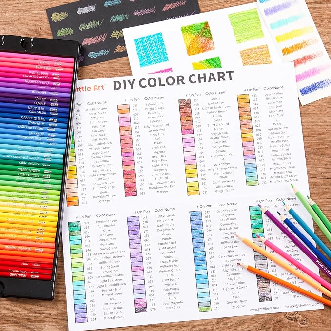 Shuttle Art 172 Colored Pencils for Adult Coloring Books, Soft Core Color Pencil Set for Artist Drawing Sketching Crafting