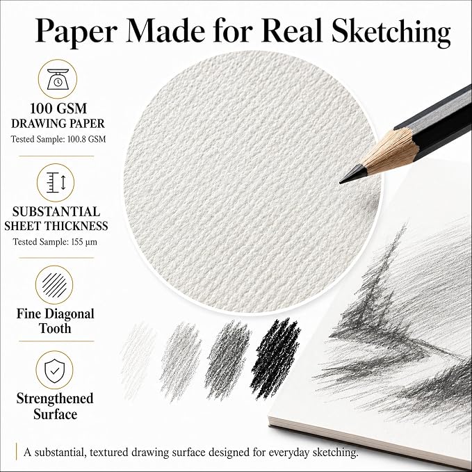 Yagol Sketch Book 9"x12", Spiral-Bound Sketchbook, 68lb/100gsm, 100 Sheets | Sketch Pads for Drawing for Adults, Students & Beginners; Acid-Free Drawing Paper for Art Class, School, Home & Daily Drawing
