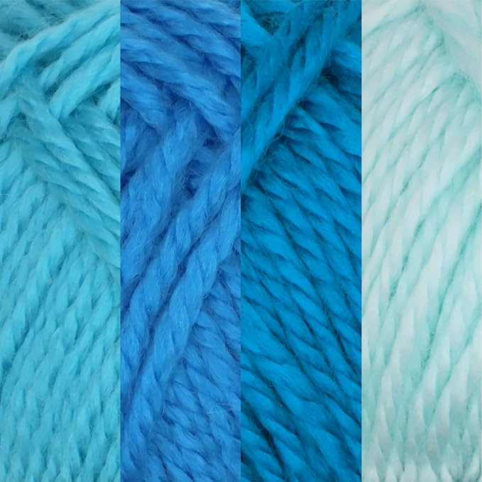 JubileeYarn Amigurumi Select Yarn - DK Acrylic - Shades of Blue - 4 Skeins
