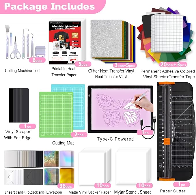 Convend 103-Piece Accessories Kit for Joy Xtra with HTV and Card Supplies