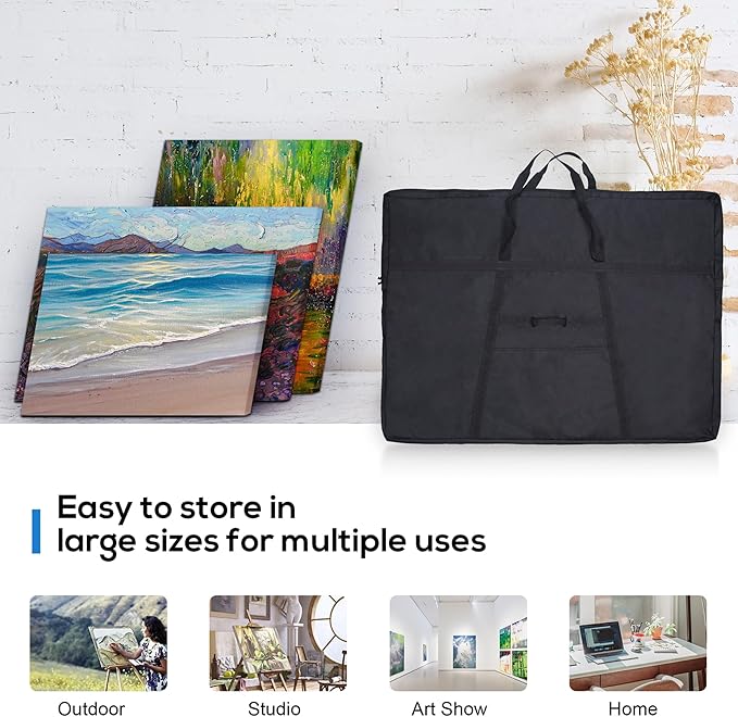 JJRING Dacron Art Portfolio Tote Bag 33'' x 43'' For 32'' x 42'' Black
