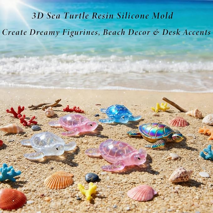 Sea Turtle Resin Molds Silicone, Turtle Animal Epoxy Casting Mold