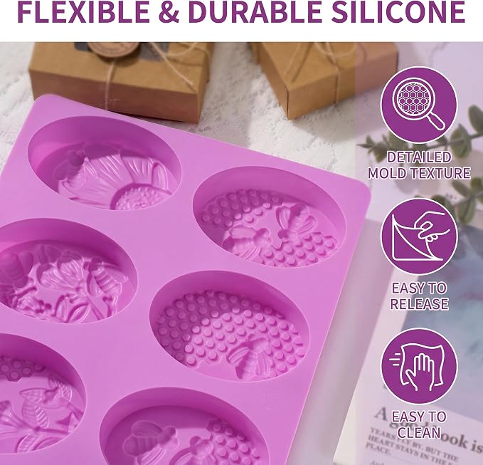 Honeydak Soap Making Kit with 3 Silicone Molds, 50 Clear Bags, 50 Tags, 20 Gift Boxes, 24 Stickers and 65ft Jute Twine, DIY Handmade Soap Mold and Packaging Set for Beginners Gifts Party Favors