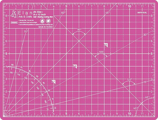 Elan Cutting Mat A4 Pink & Purple, Self Healing Cutting Mat 9x12 Inch, 5-Ply Craft Board Pink, Hobby Board for Crafts 9x12 Inch