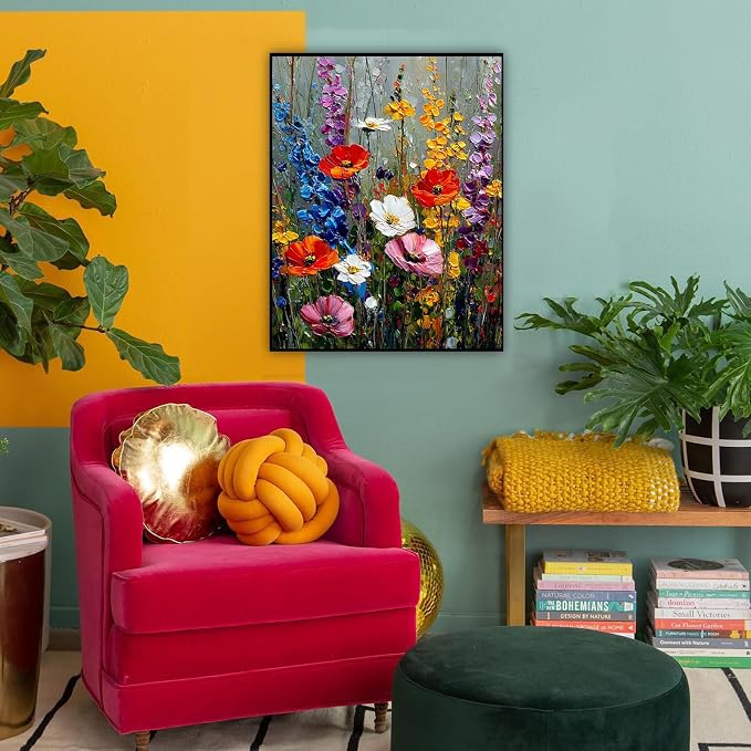 HITO Wildflowers Paint by Numbers Kit for Adults 16x20 Inch Frameless | Flowers Paint by Numbers for Adults Beginner, Wildflowers Paint by Numbers for Gift Home Wall Decor