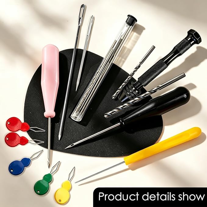 Nimozekd 19 PCS Candle Making Kit for Candle Drilling&Mold Punching Needle Punch Wicking Needle Tools Candlewick Inserting Tool Candle Mold Punch Set with Hook Eye for Inserting Mold Wicks