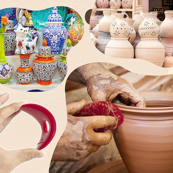 DIYOOHOMY 2 Pcs Soft Silicone Pottery Ribs for Ceramic, Mud and Clay Tools