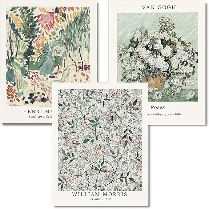 3 Pack Flowers Paint by Numbers Kit for Adults Beginner (Without Frame)