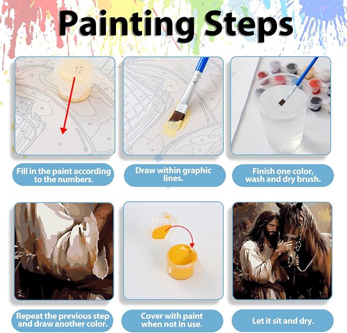 Paint by Numbers Kit for Adults, Adult Paint by Number Kits 16x20 Inch | Jesus Paint by Numbers Kit for Adults, Acrylic Painting by Numbers, DIY Arts and Crafts for Gifts or Home Decor