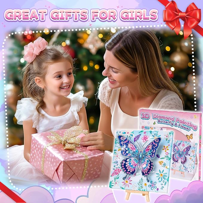 Crafts for Kids Age 8-12, Girls Birthday Gifts, Butterfly Diamond Painting