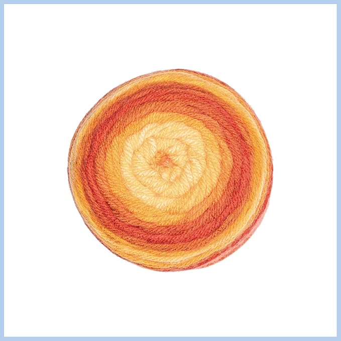 Red Heart Super Saver Ombre Yarn for Crocheting, Marigold, 2-Pack | #4 Medium Worsted Weight 100% Acrylic Ombre Yarn for Blankets, Scarves, Hats, and Sweaters, 482 yards, 283g/10oz