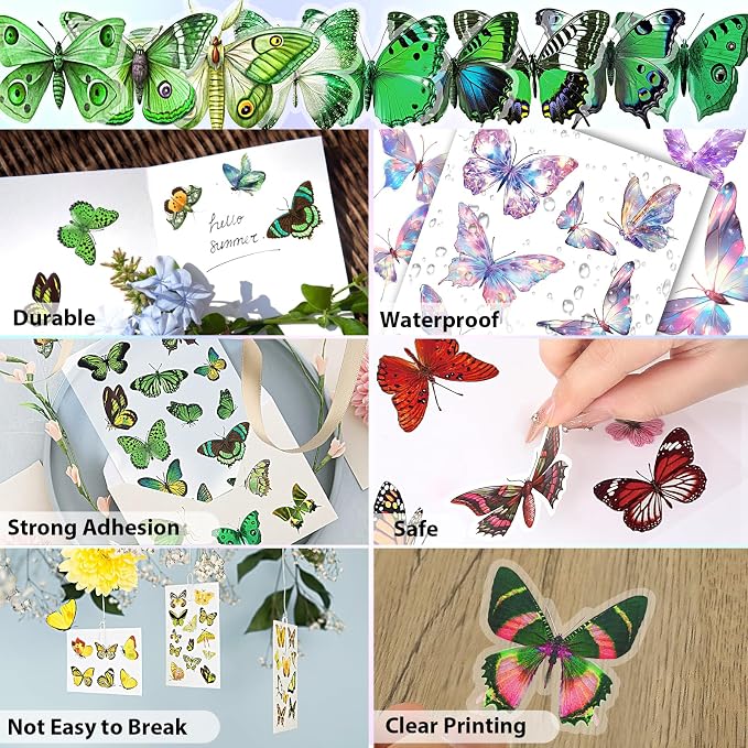 Arme Butterfly Stickers(635 PCS, 48 Sheets)