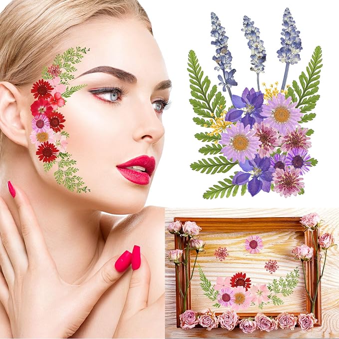 Nuanchu Dried Pressed Flowers for Resin,Classic Style,Bright Colors